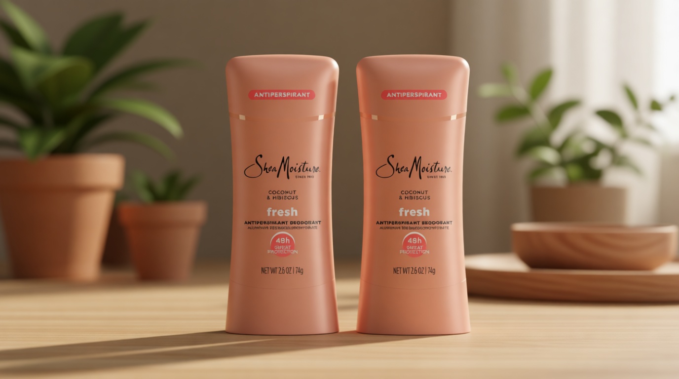 SheaMoisture Antiperspirant Deodorant Stick Fresh Coconut & Hibiscus 2 Count for 48HR Sweat & Odor Protection with No Parabens & No Mineral Oil 2.6 oz