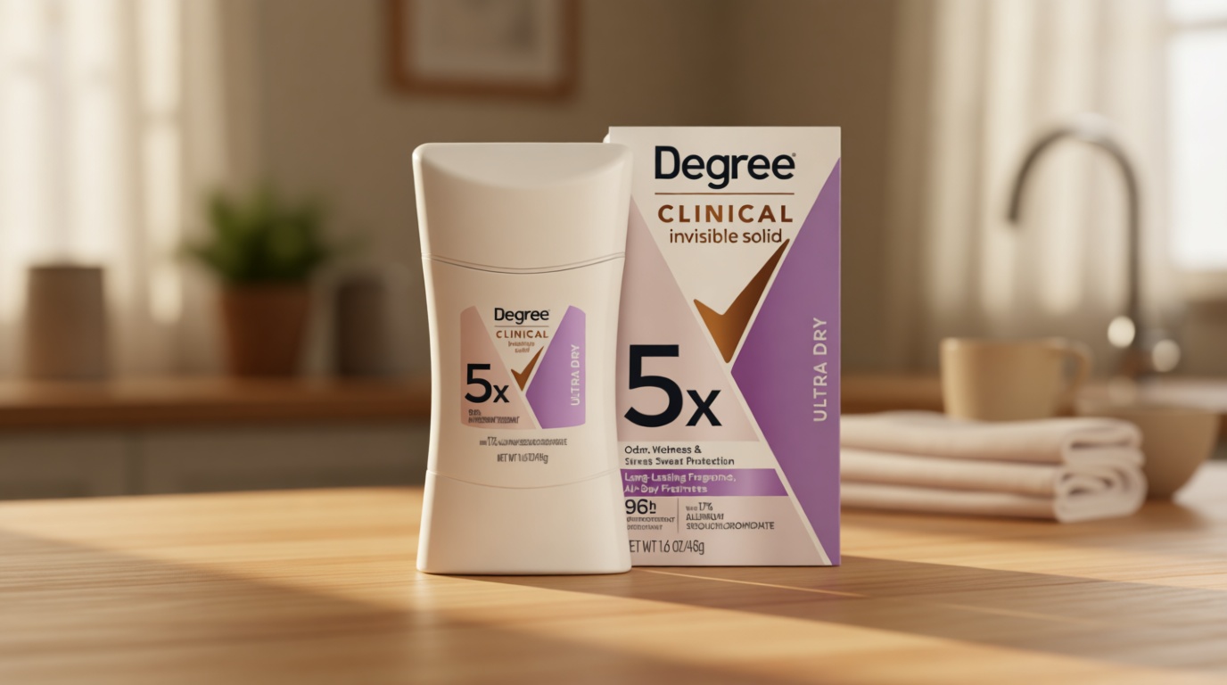 Degree Clinical Strength Antiperspirant Deodorant For Women 96-Hour Sweat and Odor Protection Ultra Dry Invisible Solid 5x Types of Sweat 1.6 OZ
