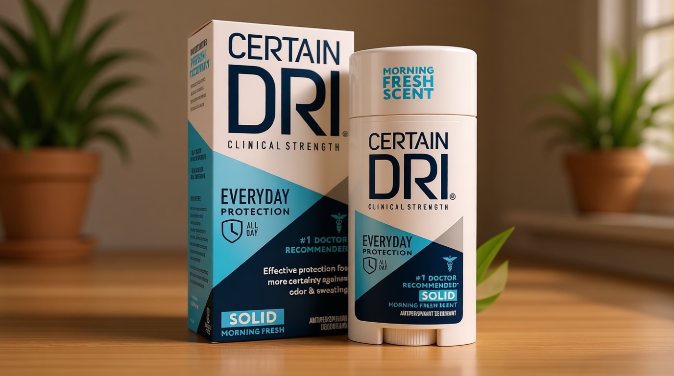 Certain Dri Everyday Strength Clinical Antiperspirant - 72-Hour Sweat Protection for Hyperhidrosis - Doctor-Recommended - Travel-Friendly - Fresh Scent - 2.6 oz (Pack of 1)