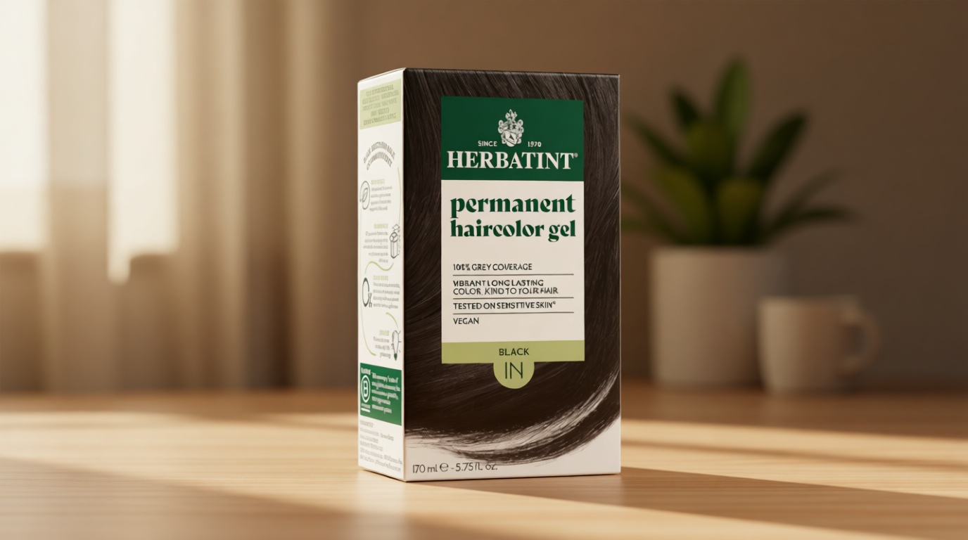 Herbatint Permanent Hair Dye For Women - 1N Black - For Up To 100% Gray Coverage of Resistant Gray Hair - Ammonia-Free, Alcohol-Free & Vegan - Salon Influenced Hair color 5.75 fl oz