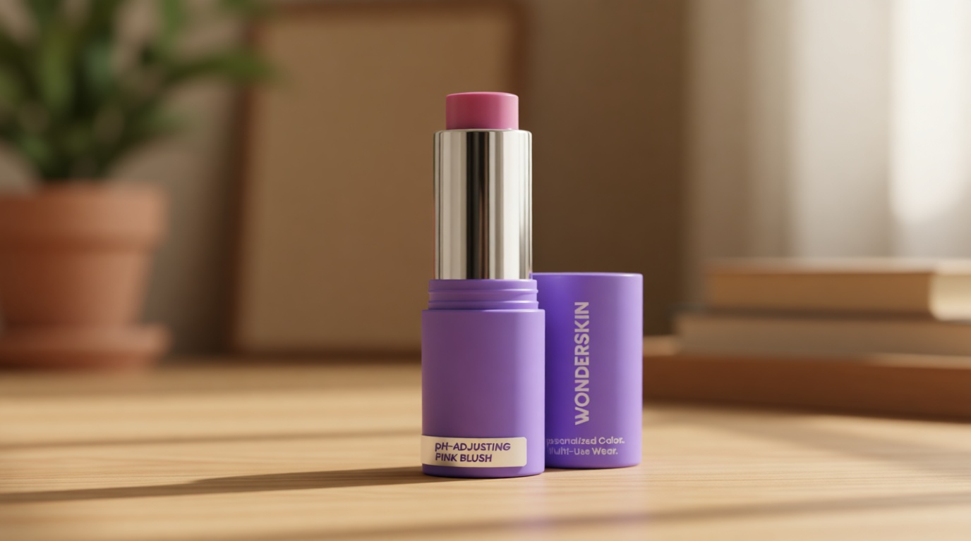 Wonderskin Cream Blush Stick pH-Activated - pHlush Stick Multi-Use, Blush for Cheeks and Lips, Cooling Nourishing Color-Adjusting Makeup