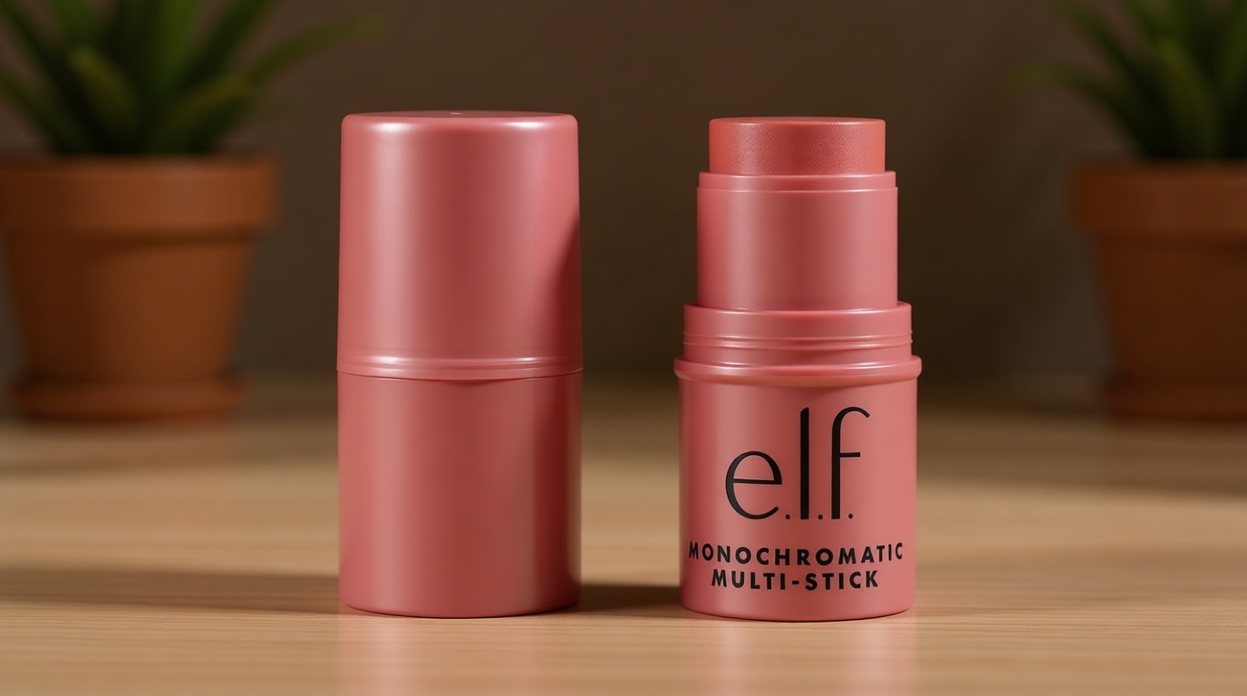 e.l.f., Monochromatic Multi Stick, Creamy, Lightweight, Versatile, Luxurious, Adds Shimmer, Easy To Use On The Go, Blends Effortlessly, Sparkling Rose, 0.17 Oz