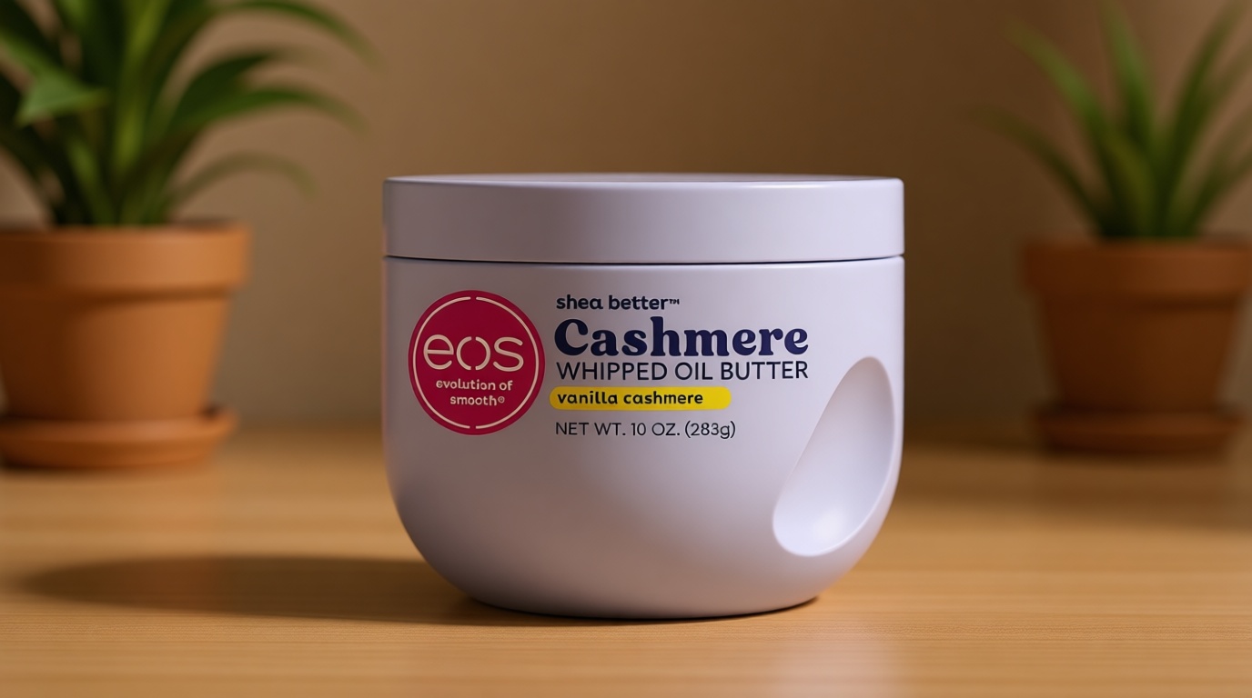 eos Cashmere Whipped Oil Body Butter, Vanilla Cashmere, 72 Hour Weightless Moisture For Dry Skin, Rich Formula and Deep Hydration, Body Care, 10 oz