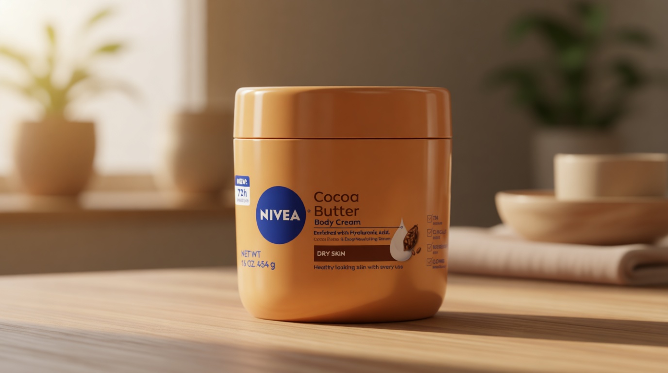 NIVEA Cocoa Butter Body Cream with Deep Nourishing Serum, Cocoa Butter Cream for Dry Skin, Mothers Day Gifts, 16 Oz Jar