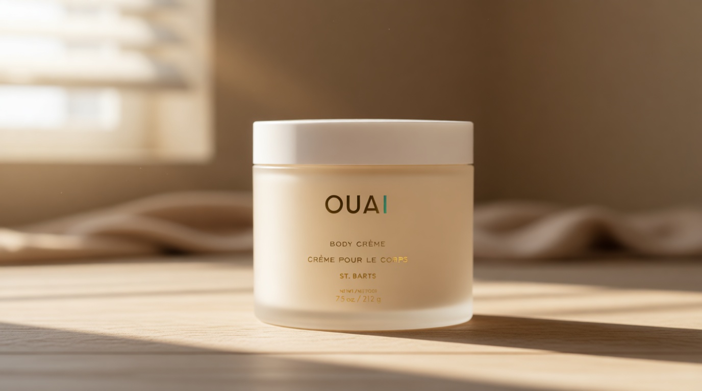 OUAI Body Cream, St. Barts - Hydrating Whipped Body Cream with Cupuaçu Butter, Coconut Oil and Squalane - Softens Skin and Delivers Healthy-Looking Glow - Sulfate-Free Skin Care (7.5 Oz)