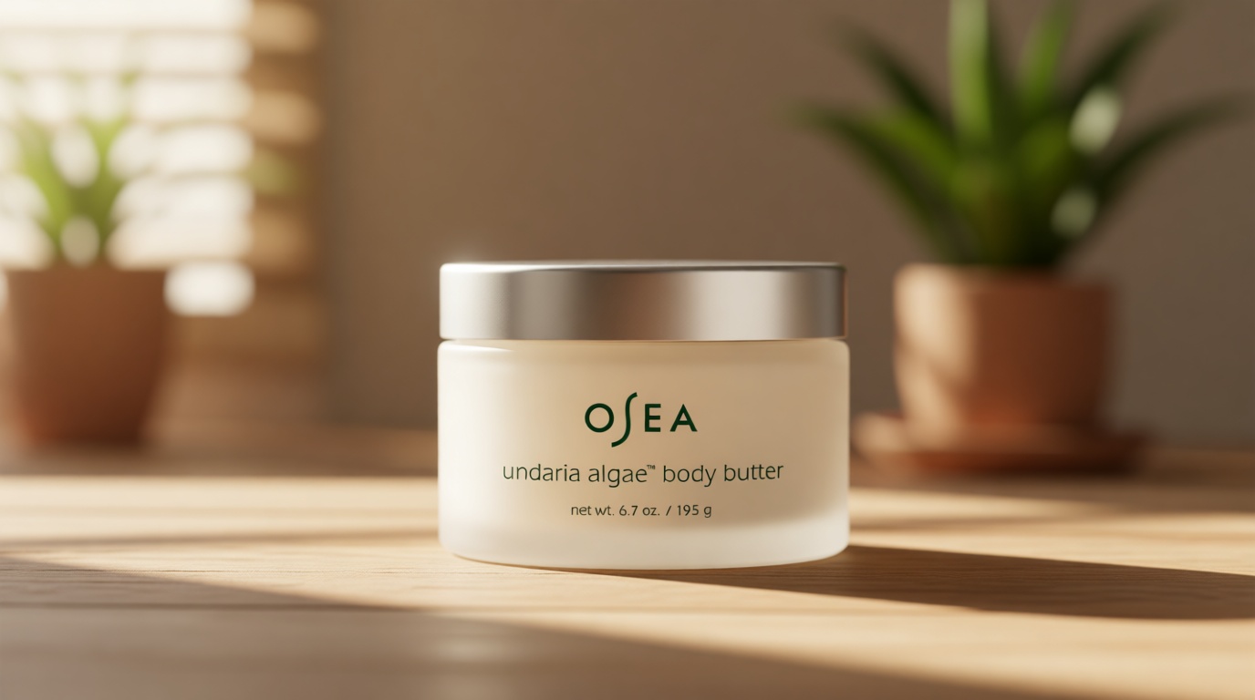OSEA Undaria Algae™ Body Butter 6.7 oz - For Dry Skin - Ultra Hydrating Whipped Shea Butter + Ceramides - Vegan Skincare & Clean Bodycare - Thick Body Cream - For Extremely Dry Crepey Skin
