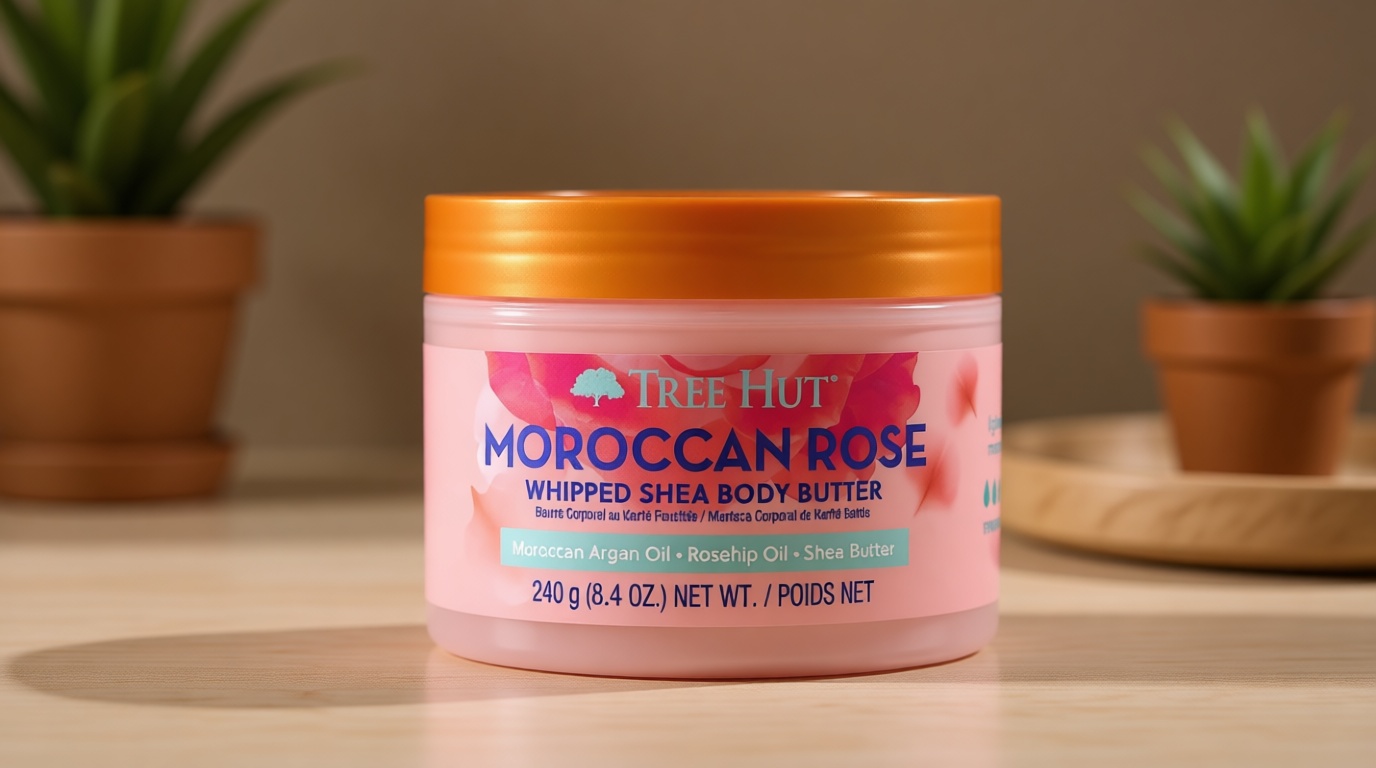 Tree Hut Moroccan Rose Whipped Shea Body Butter, Hydrating & Nourishing Body Lotion with Natural Oils, Moisturizer for Soft & Smooth Skin, 8.4 Oz