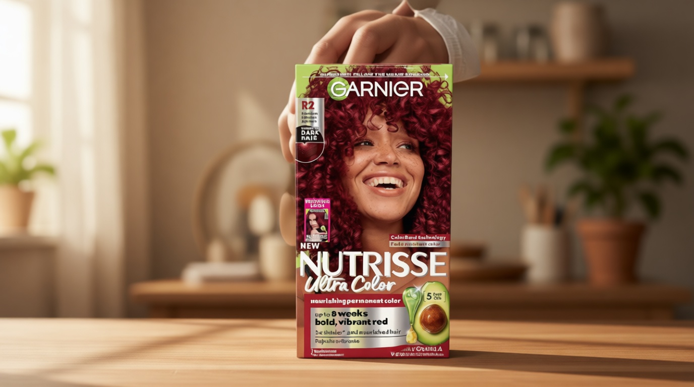 Garnier Nutrisse Ultra Color Hair Color, Permanent Hair Dye for Up to 8 Weeks of Bold, Vibrant, Fade-Resistant Results, Vegan & Cruelty-Free, R2 Medium Intense Auburn (Goji Berry), 1 Count