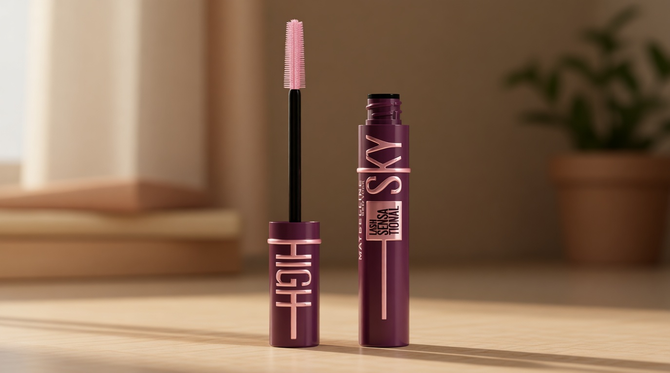 Maybelline Lash Sensational Sky High Mascara Makeup, Volumizing, Lengthening, Defining, Curling, Multiplying, Buildable, Washable Formula, Burgundy Haze, 1 Count
