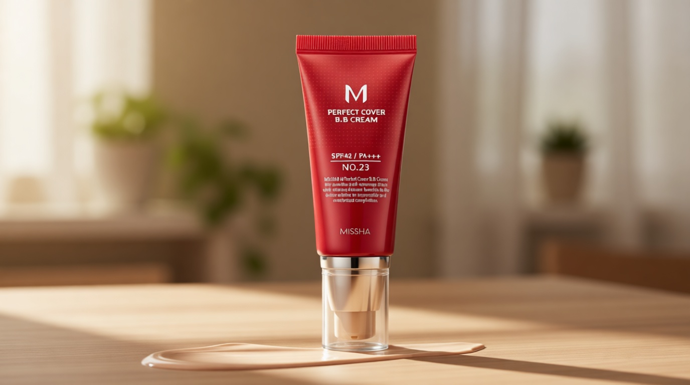 MISSHA M Perfect Cover BB Cream No.23 Natural Beige -Light/Medium with Cool/Neutral Undertone SPF 42 PA +++ 1.69 Fl Oz - Tinted Moisturizer for face with SPF