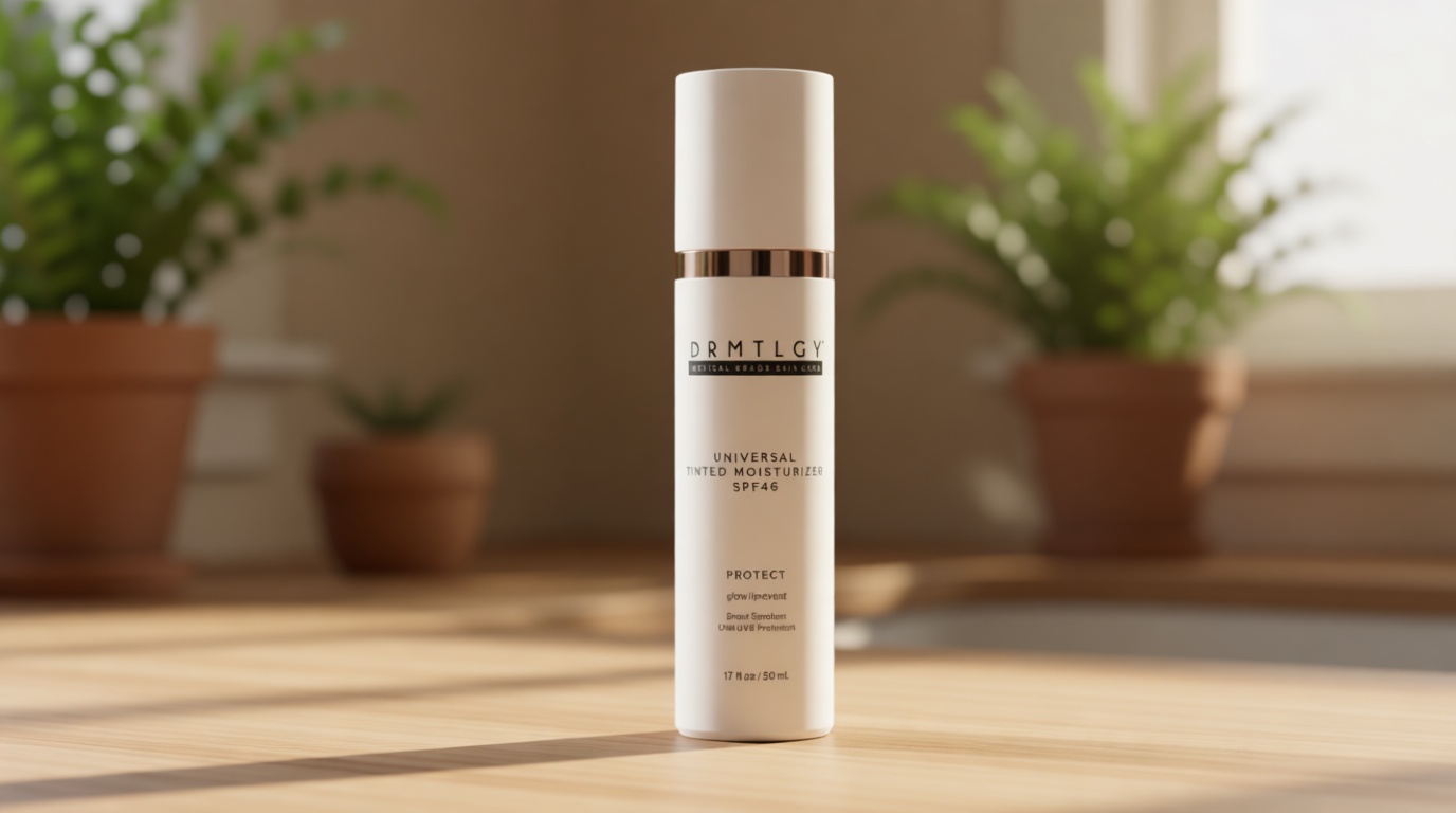 DRMTLGY Universal Tinted Moisturizer SPF 46 – Hydrating Dewy Tinted Sunscreen for Face with Zinc Oxide & Octinoxate – Niacinamide & Hyaluronic Acid – Broad Spectrum Lightweight Daily SPF, 1.7 oz