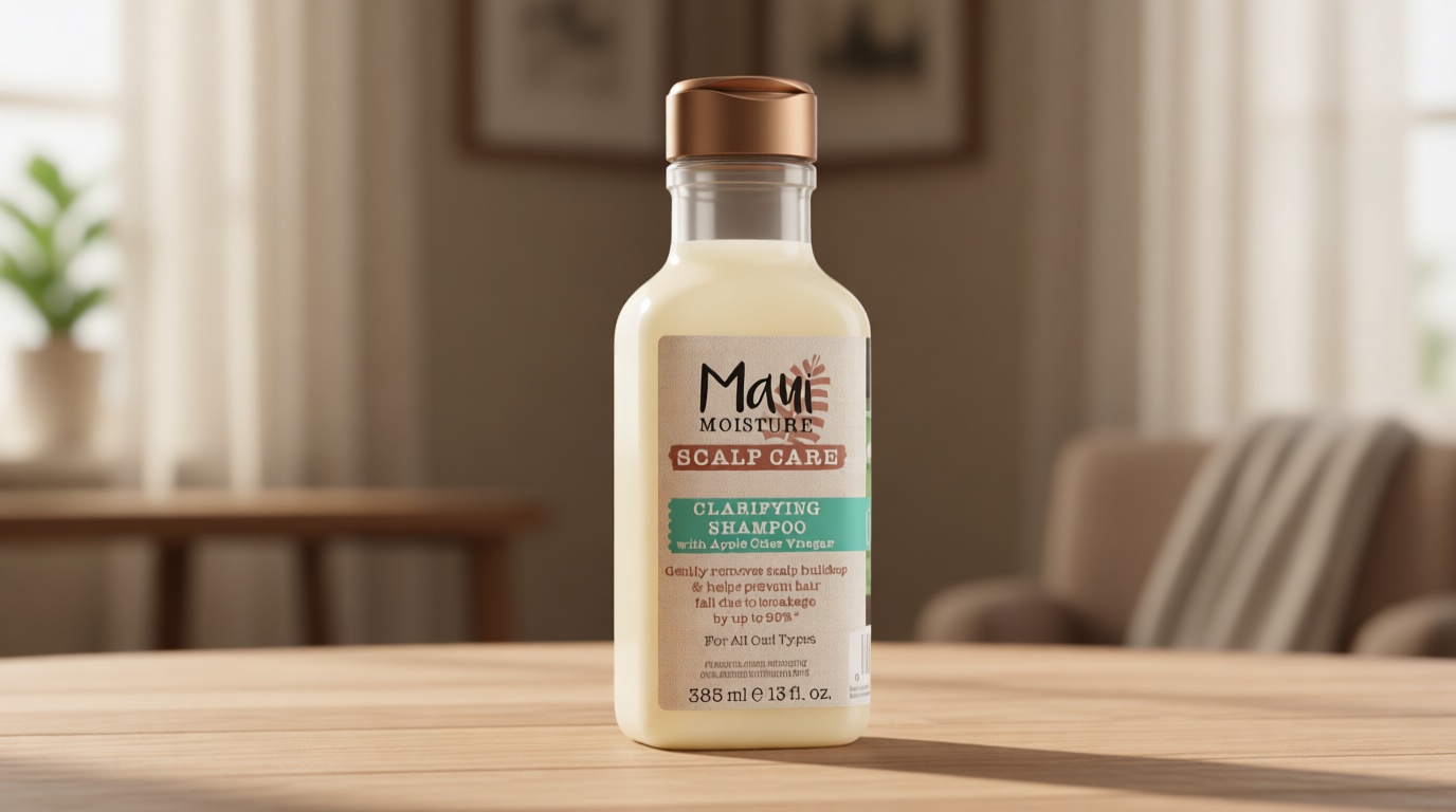 Maui Moisture Scalp Care Clarifying Shampoo, Apple Cider Vinegar Curly Hair Shampoo Moisturizes & Removes Scalp Build-Up, Sulfate-Free Surfactants, 13 fl. oz