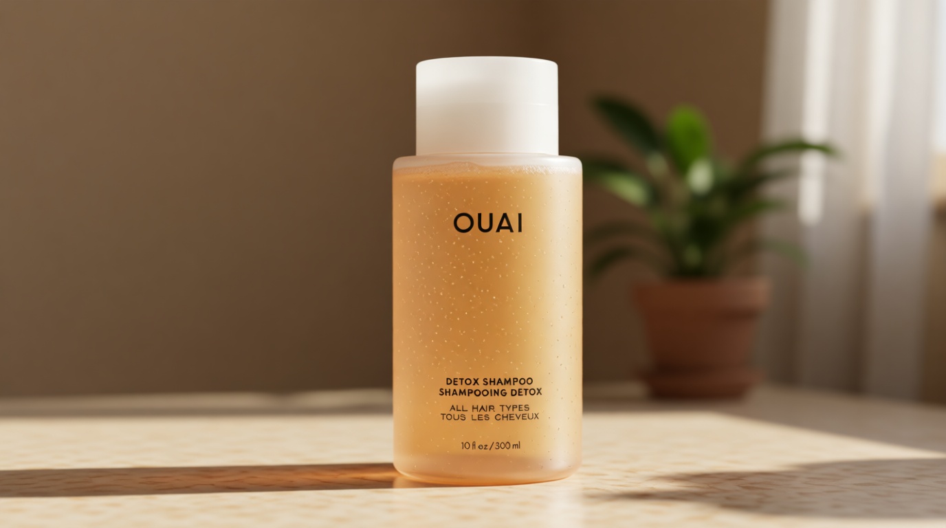 OUAI Detox Shampoo - Clarifying Shampoo for Build Up, Dirt, Oil, Product and Hard Water - Apple Cider Vinegar & Keratin for Clean, Refreshed Hair - Sulfate-Free Hair Care (10 oz)