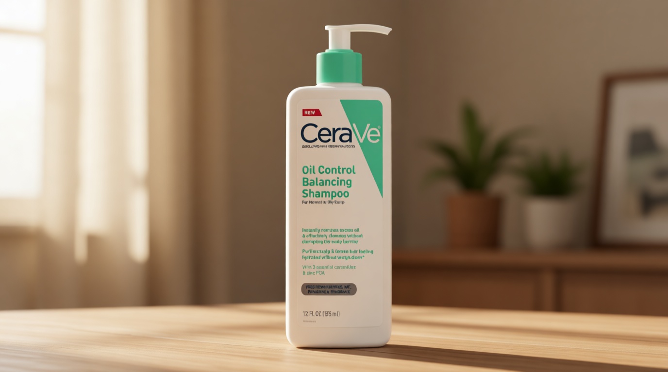 CeraVe Oil Control Balancing Shampoo, Clarifying Shampoo With Ceramides & Hyaluronic Acid, Removes Oil and Leaves Hair Feeling Hydrated, For All Hair & Scalp Types, Sulfate Free & Color Safe, 12 oz