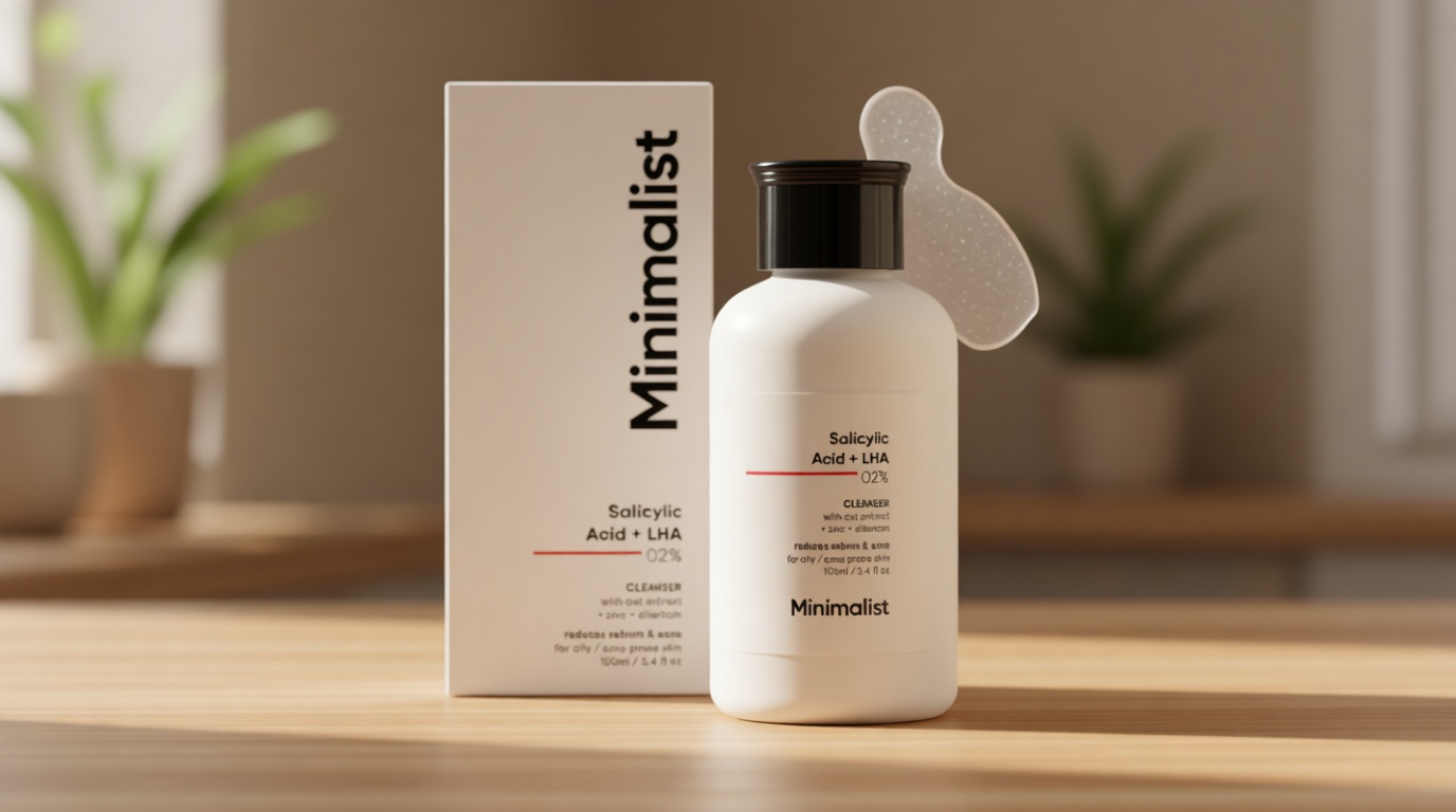 Minimalist 2% Salicylic Acid Face Wash for Oily, Acne Prone Skin | Anti Acne Face Wash With LHA & Zinc | Sulphate free Gentle BHA Liquid Exfoliant | For Women & Men | 3.4 Fl Oz / 100 ml