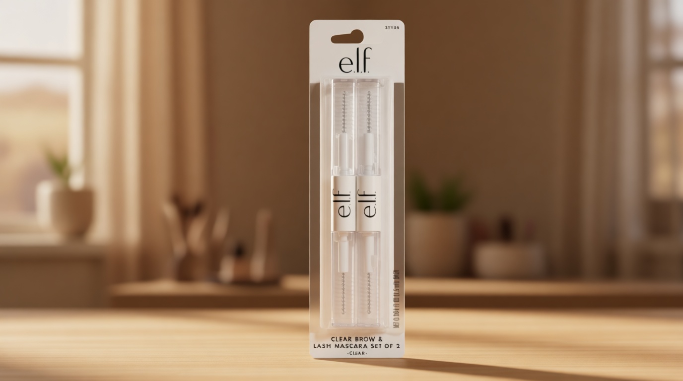 e.l.f. Clear Lash & Brow Mascara Gel, Dual-Sided Flexible Hold, Long-Lasting Clear Formula for Natural-Looking Brows & Defined Lashes