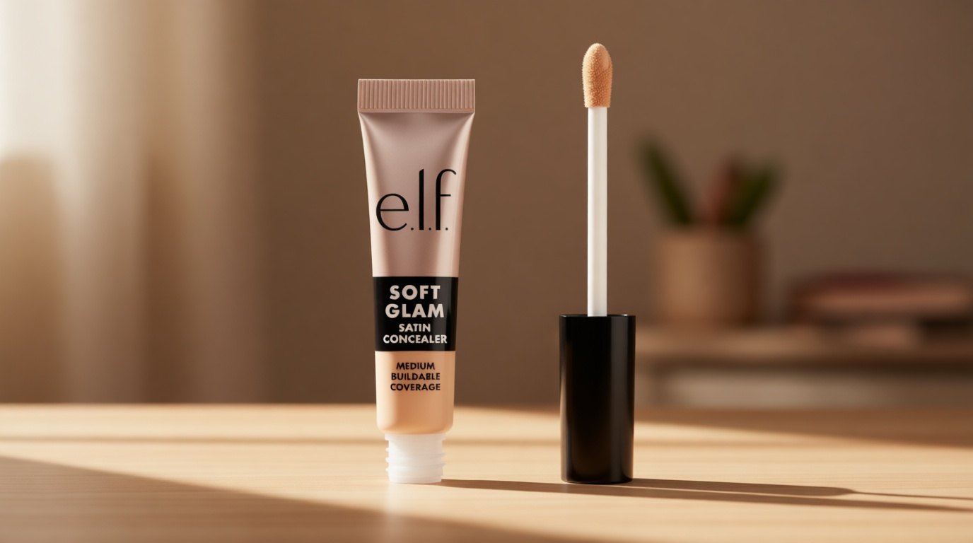 e.l.f. Soft Glam Satin Concealer, Medium Coverage For Blemishes & Under-Eye, Crease-Resistant, Long Lasting, Vegan & Cruelty-Free, 13 Fair Neutral