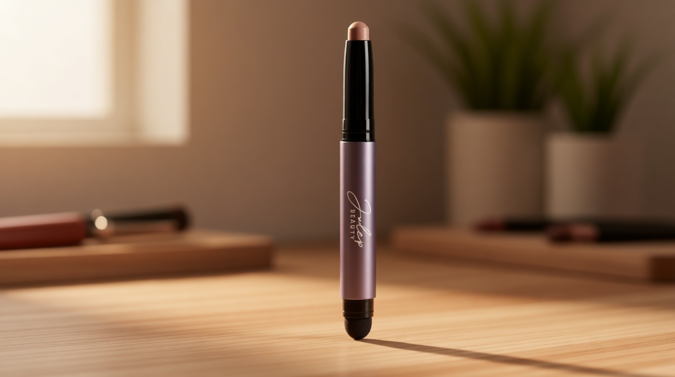 Julep Eyeshadow 101 Cream-to-Powder Waterproof Shadow Stick – Champagne Shimmer – Long-Lasting, Crease-Proof, Medium Golden-Beige Shimmer Cream Eyeshadow with Built-in Smudger