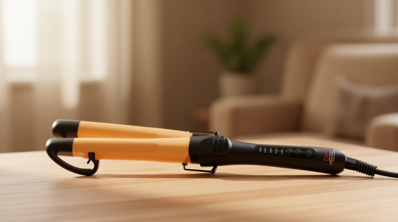 CHI Tourmaline Ceramic Curling Iron, Adjustable Temperature, Professional Tourmaline Hair Curler with Auto Shut-Off for Smooth, Frizz-Free Curls & Waves, 1″ Barrel