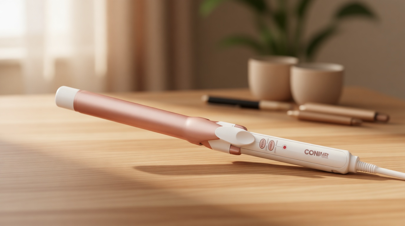 Conair Double Ceramic 1-Inch Long Barrel Curling Iron, 1-Inch Barrel Creates Classic Curls to Loose Waves, Hair Curler for Use on Short, Medium, & Long Hair, White/Rose Gold