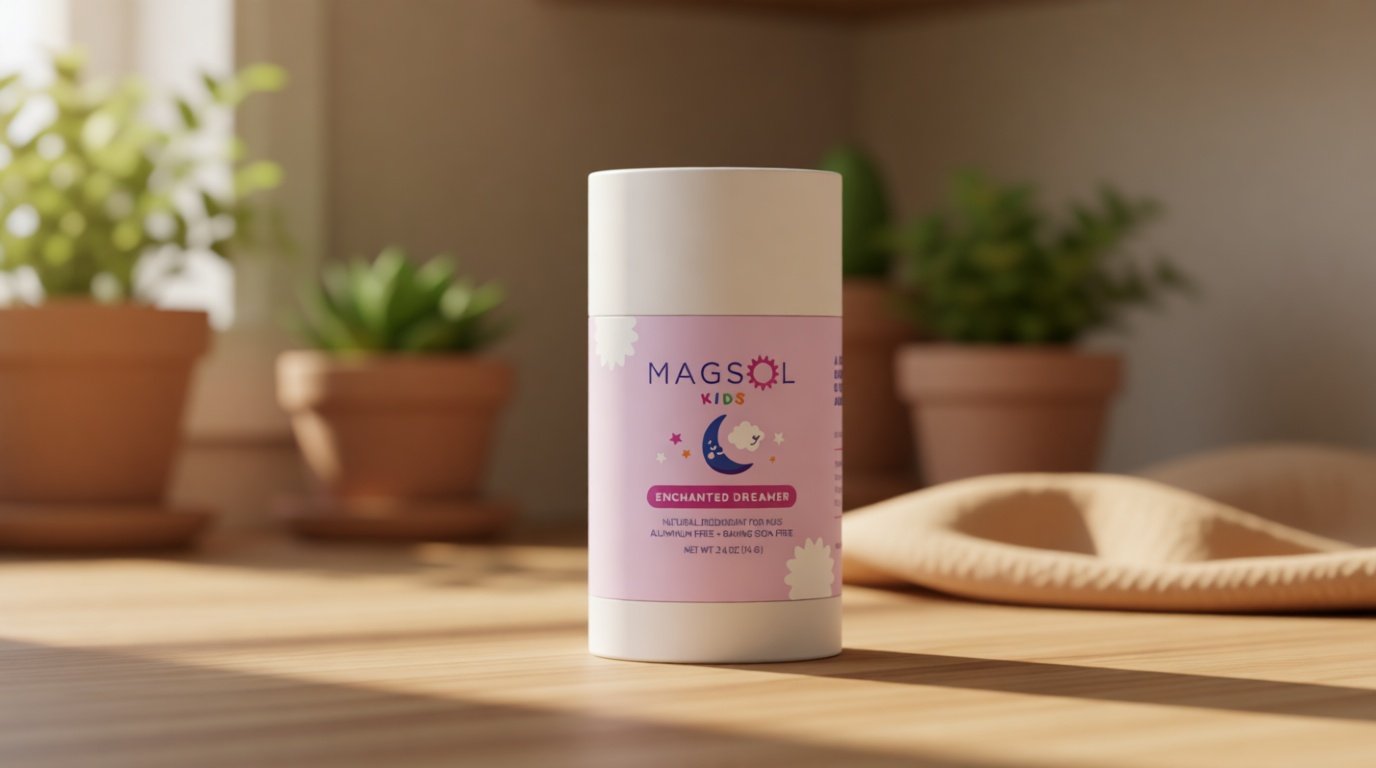 MAGSOL Natural Deodorant for Kids and Teens, Aluminum Free, Baking Soda Free, Magnesium Deodorant for Girls, Gentle for Sensitive Skin, Long Lasting Odor Protection, Enchanted Dreamer 2.6 oz