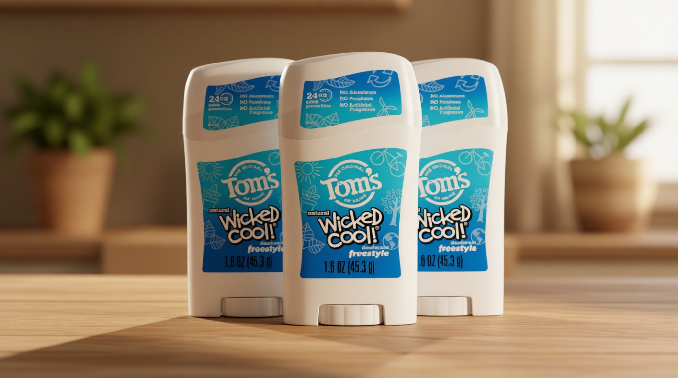 Tom’s of Maine Freestyle Wicked Cool! Natural Deodorant for Tweens, Aluminum Free Deodorant Stick, 1.6 oz (3 Pack) GreenCircle Certified: Certified Environmental Facts Label