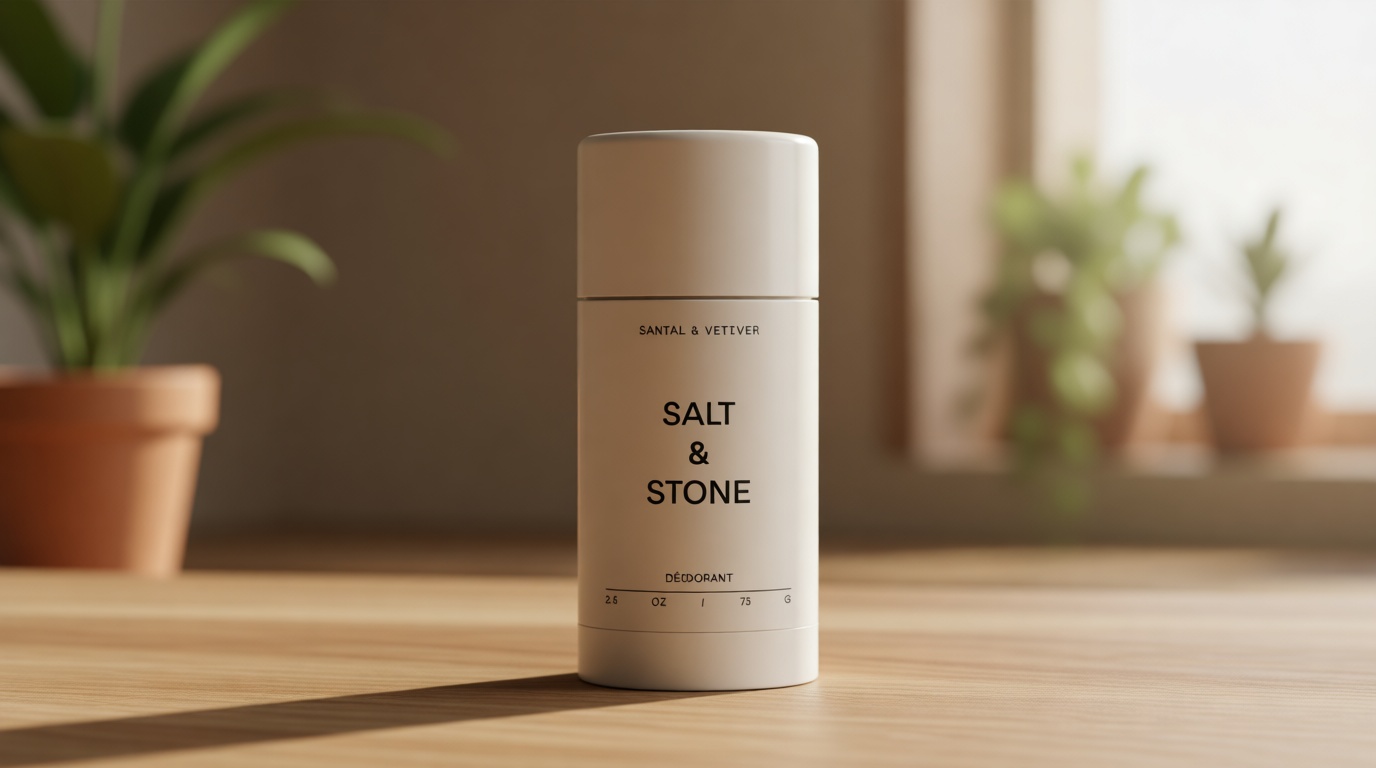 Salt & Stone Aluminum Free Deodorant | Extra Strength 48 Hour Protection for Women & Men | Made with Seaweed Extracts, Niacinamide & Prebiotics | Santal & Vetiver