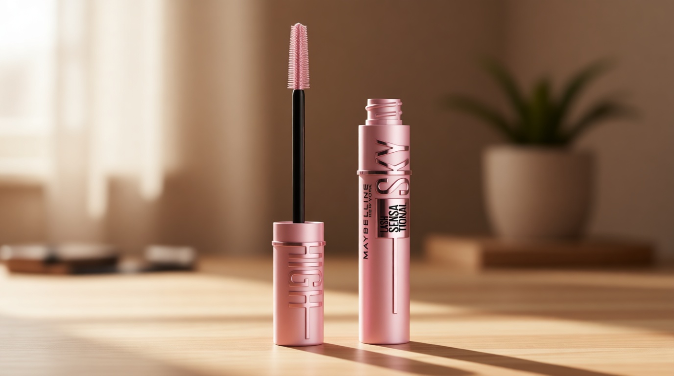 Maybelline Lash Sensational Sky High Washable Mascara Makeup, Volumizing, Lengthening, Defining, Curling, Multiplying, Buildable Formula, Very Black, 1 Count