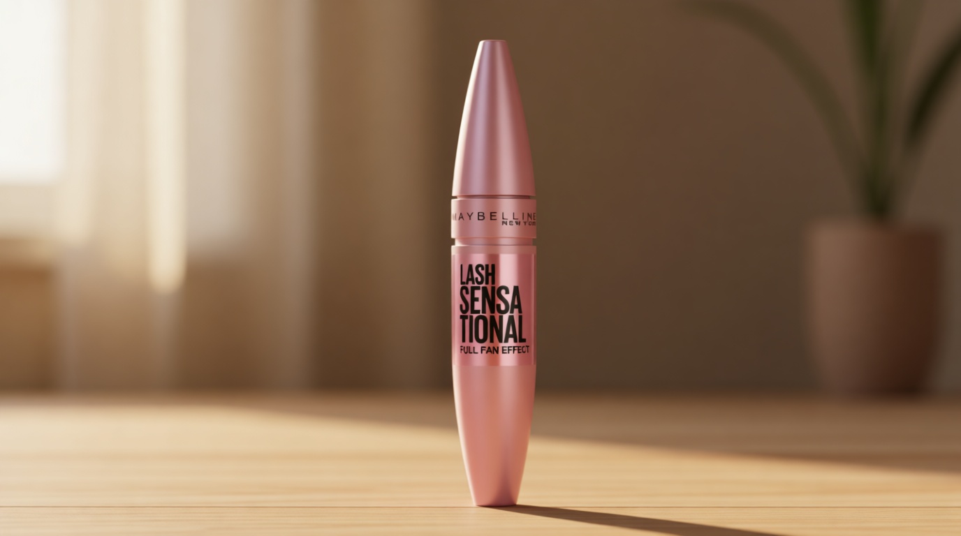 Maybelline Lash Sensational Washable Mascara, Lengthening and Volumizing for a Full Fan Effect, Blackest Black, 1 Count
