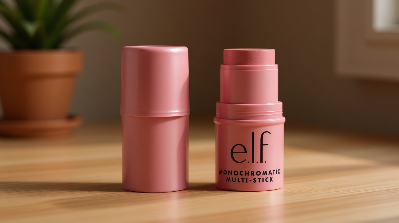 e.l.f., Monochromatic Multi Stick, Creamy, Lightweight, Versatile, Luxurious, Adds Shimmer, Easy To Use On The Go, Blends Effortlessly, Sparkling Rose, 0.17 Oz