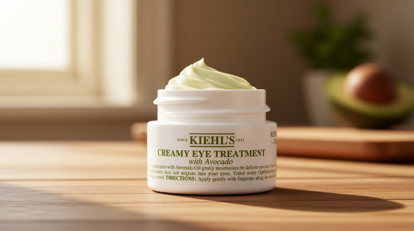 Kiehl's Avocado Eye Treatment, Under Eye Cream for Puffiness and Dark Circles, with Caffeine to Correct Bags, 99% Naturally Derived Non-Toxic Formula Cradle to Cradle Certified