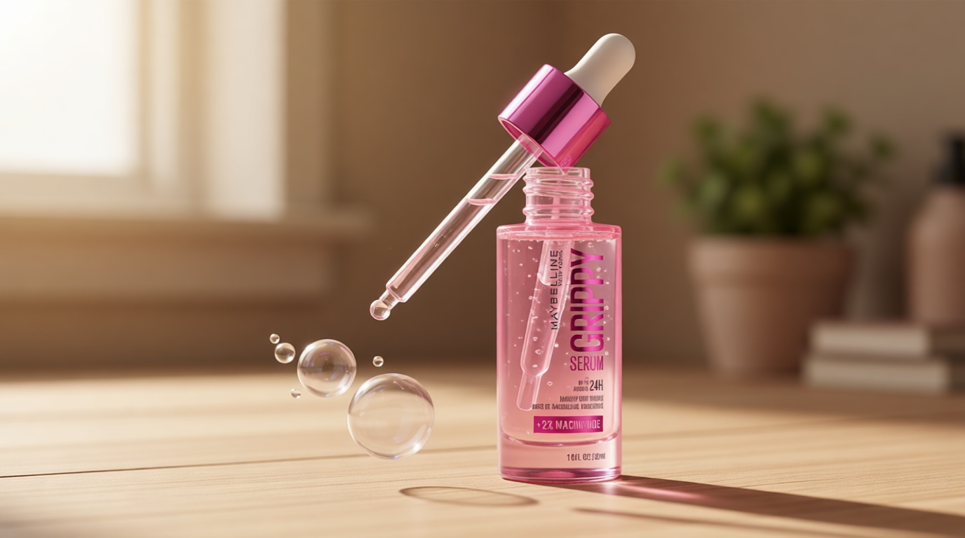 Maybelline Grippy Serum Primer, Hydrating Makeup Primer with 2% Niacinamide For Up To 24HR Make Up Wear, Clear, 1 Count