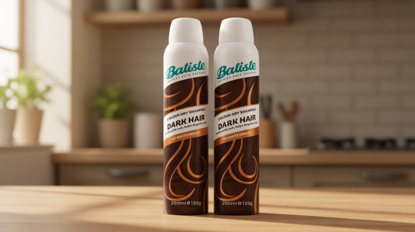 Batiste Dry Shampoo, Dark Hair, Refresh Hair and Absorb Oil Between Washes, Waterless Shampoo for Added Hair Texture and Body, 6.73 OZ Dry Shampoo Bottle, Pack of 2