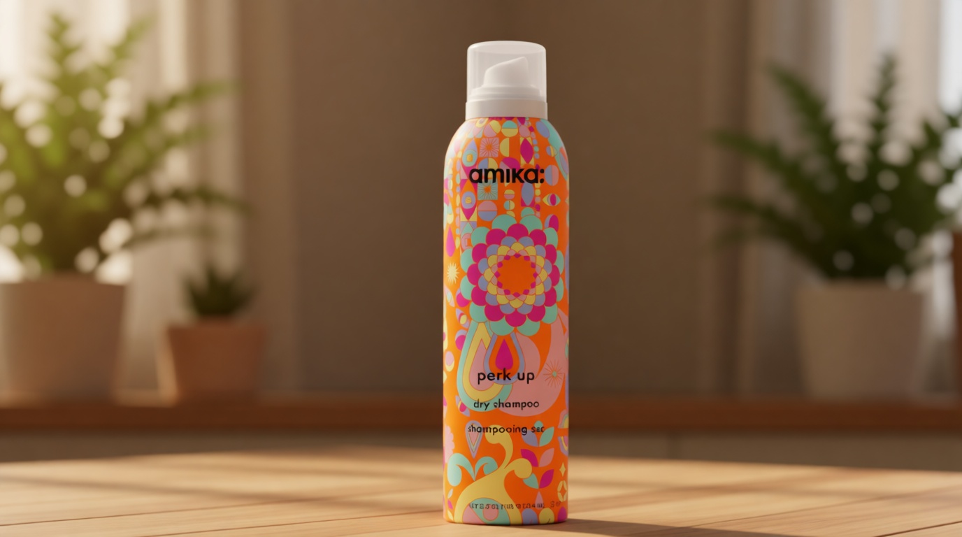 amika perk up talc-free dry shampoo | refreshes roots with a voluminous ‘oomph’ between washes, no white residue, absorbs oil + reduces odor, for all hair types