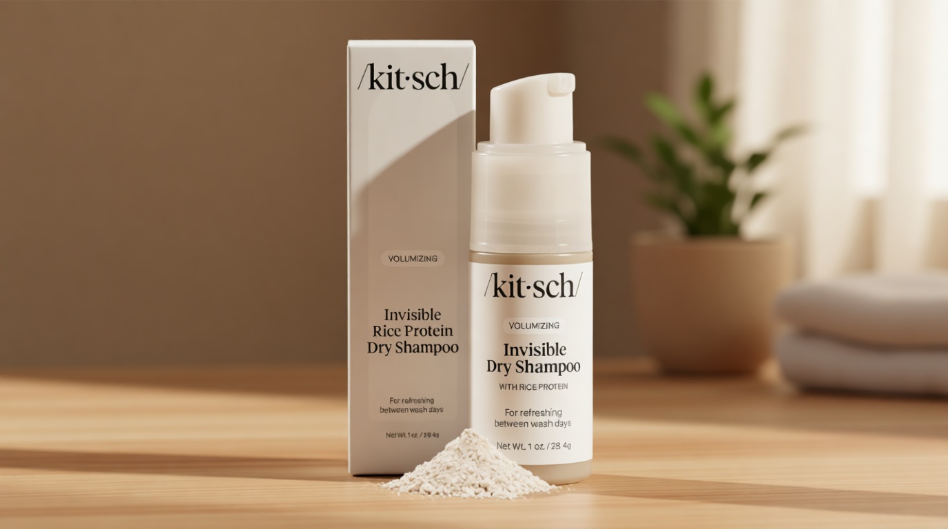 Kitsch Volumizing Rice Protein Dry Shampoo Powder - Dry Shampoo for Women & Men, No White Cast, Absorbs Oil, Non-Greasy, Light-to-medium Hair Colors, Travel Size | Ideal Gifts for Women- Invisible 1oz