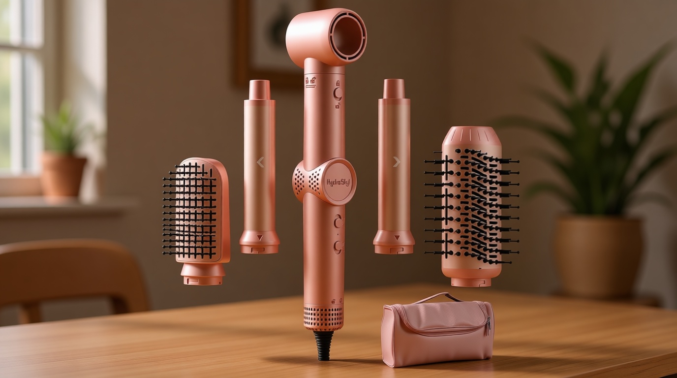 5-in-1 Air Styler, High-Speed Hair Dryer & Blow Dryer Brush with Auto Wrap Curls (L/R), Fast Drying, Volumizing & Frizz-Free, No Heat Damage, Includes Travel Case Gift for Women