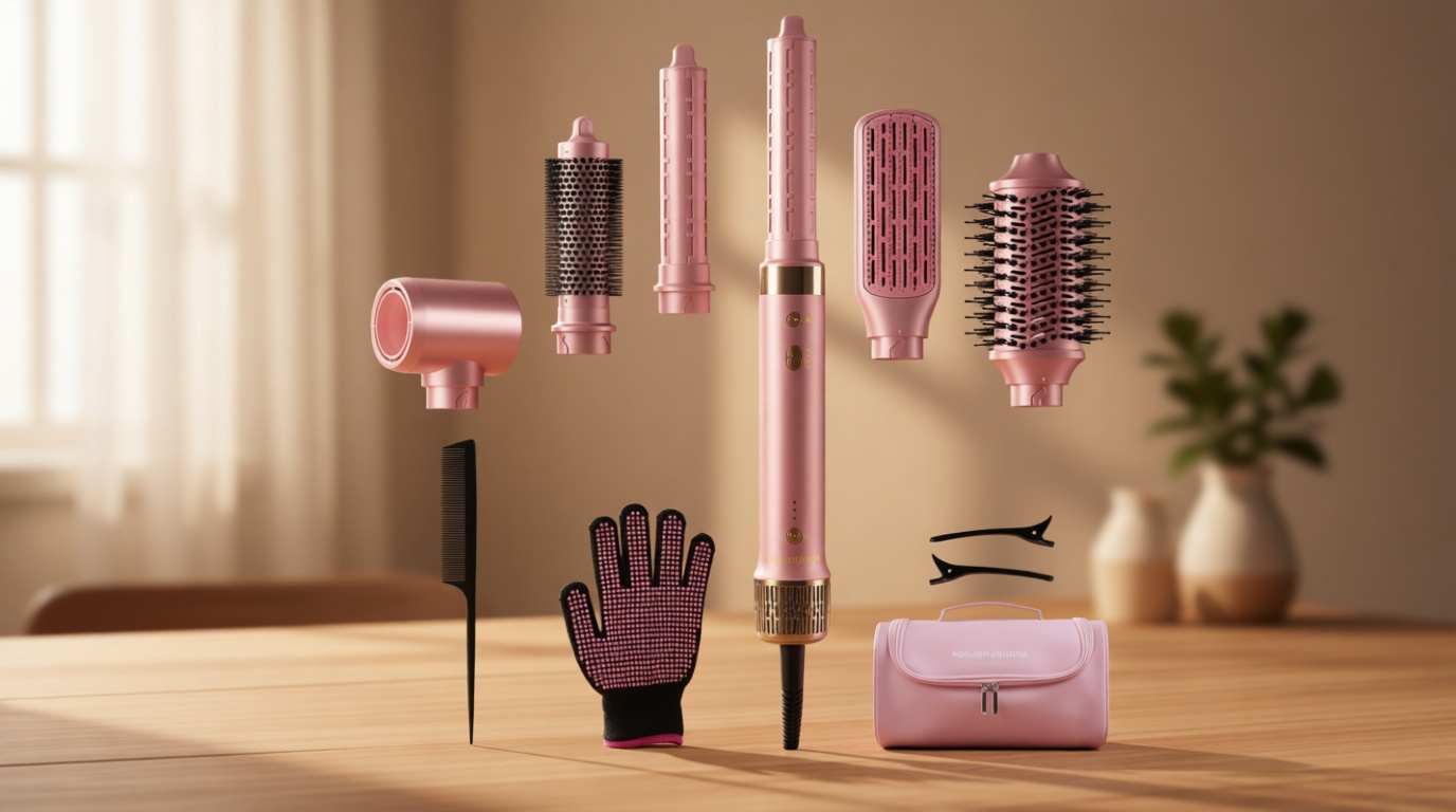 StyleVibe 6-in-1 Air Styler, Hair Dryer & Blow Dryer Brush with Auto-Wrap Curl L/R, Fast Drying, Smooth Blowouts, Root-Lift Volume, No Heat Damage Frizz-Free Thermal Brush, Gifts for Women Global Recycled Standard