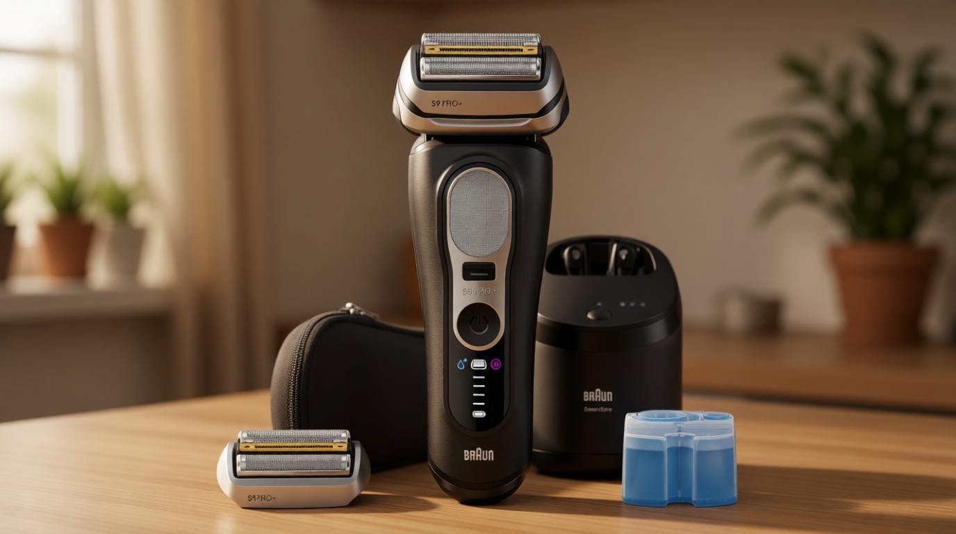 Braun Series 9 PRO+ Electric Shaver, Pro SensoAdapt, 6in1 SmartCare Center, Wet & Dry Razor, 9660CCPS, Black