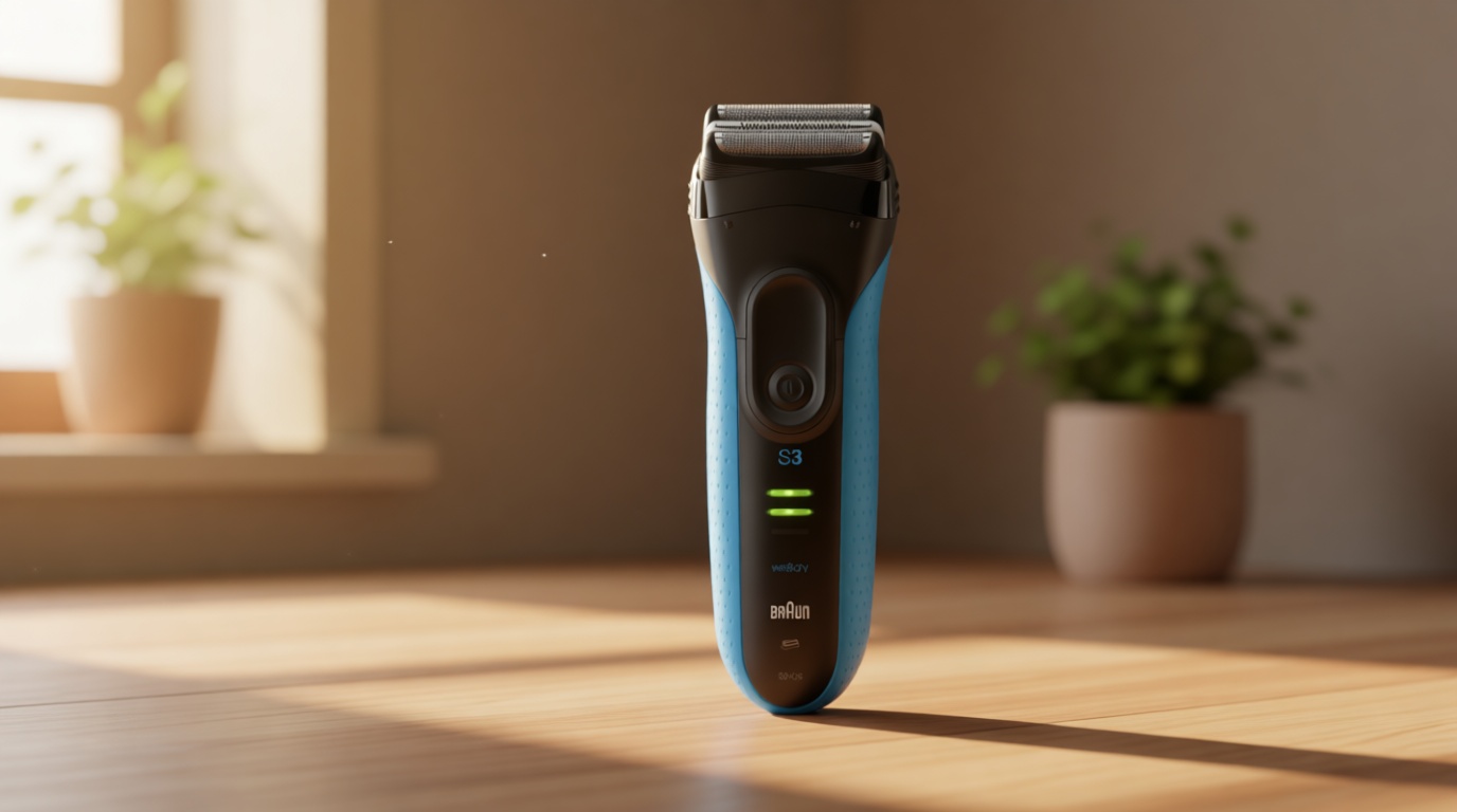 Braun Electric Series 3 Razor with Precision Trimmer, Rechargeable, Wet & Dry Foil Shaver for Men, Blue/Black, 4 Piece GreenCircle Certified: Certified Energy Savings