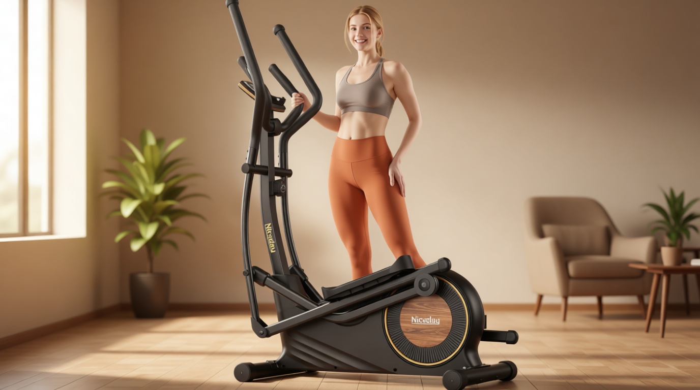 Niceday Elliptical Exercise Machine, Elliptical Machine for Home, Magnetic Elliptical Trainer with 15.5IN-19IN Stride, 16 Resistance Levels, 400LBS Loading Capacity, Support Kinomap APP