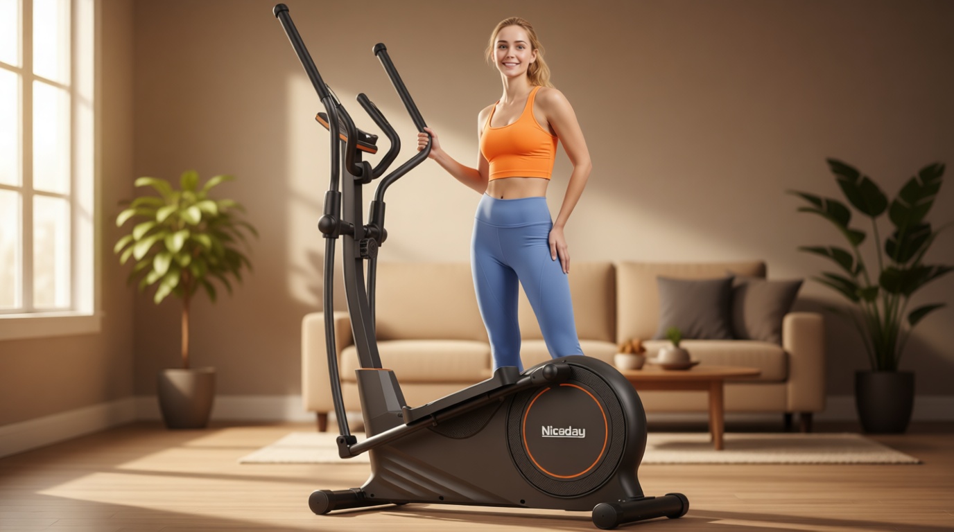 Niceday Elliptical Exercise Machine, Elliptcal Machine for Home, 15.5IN&16IN&20IN Stride Elliptical Machine, 500LBS Loading Capacity, Elliptcal Training Machine with 16 Level Resistance