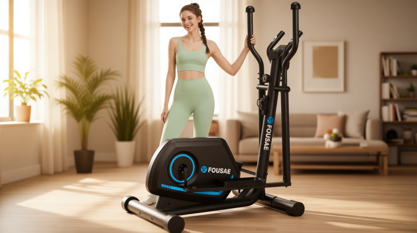 Elliptical Exercise Machine, 16-Level Magnetic Resistance Elliptical Machine for Home Trainer with Hyper-Quiet Drive, 15.5IN Stride, LCD Monitor & App Support, 350LBS Weight Capacity Recycled Claim Standard Blended