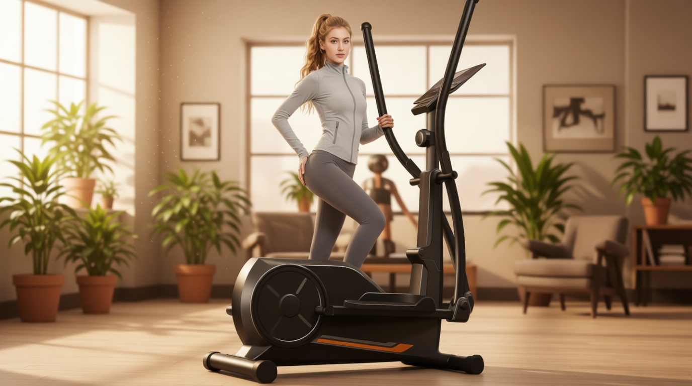 CURSOR Elliptical Exercise Machine, Elliptical Machine for Home with Hyper-Quiet Magnetic Driving System,8&16 Levels Resistance,Compact Elliptical with 12IN Stride,LCD Monitor,350LBS Weight Capacity