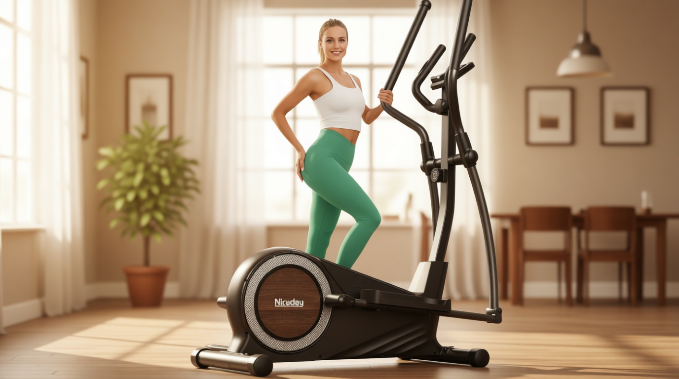 Niceday Elliptical Exercise Machine, Elliptical Machine for Home, Magnetic Elliptical Trainer with 15.5IN-19IN Stride, 16 Resistance Levels, 400LBS Loading Capacity, Support Kinomap APP
