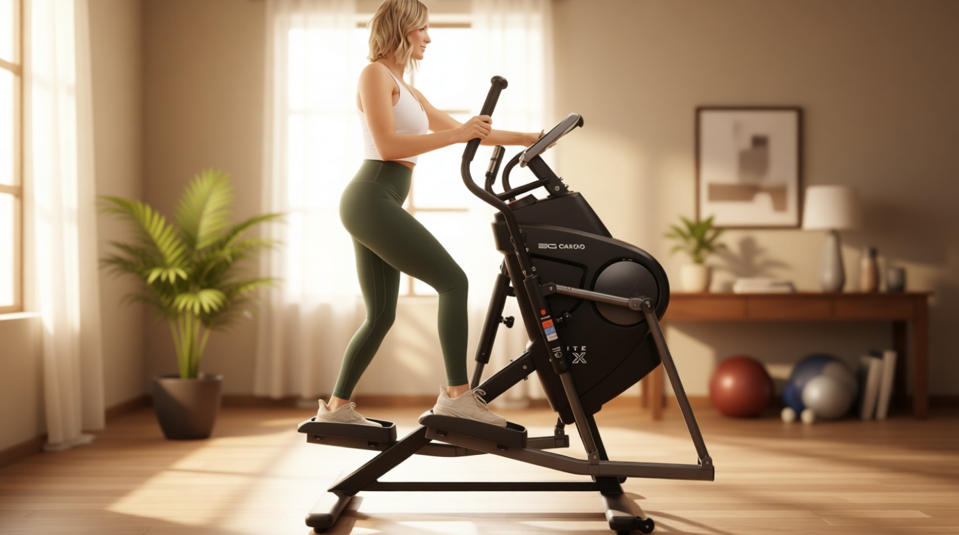 3G Cardio Elite EM X Elliptical Trainer Machine with 18”- 23” Adjustable Stride, Small Space Saving 49.2” Footprint, FreeSync™ FTMS Smart HD Connectivity, 350LB Max Weight, 5 Year Parts Warranty.