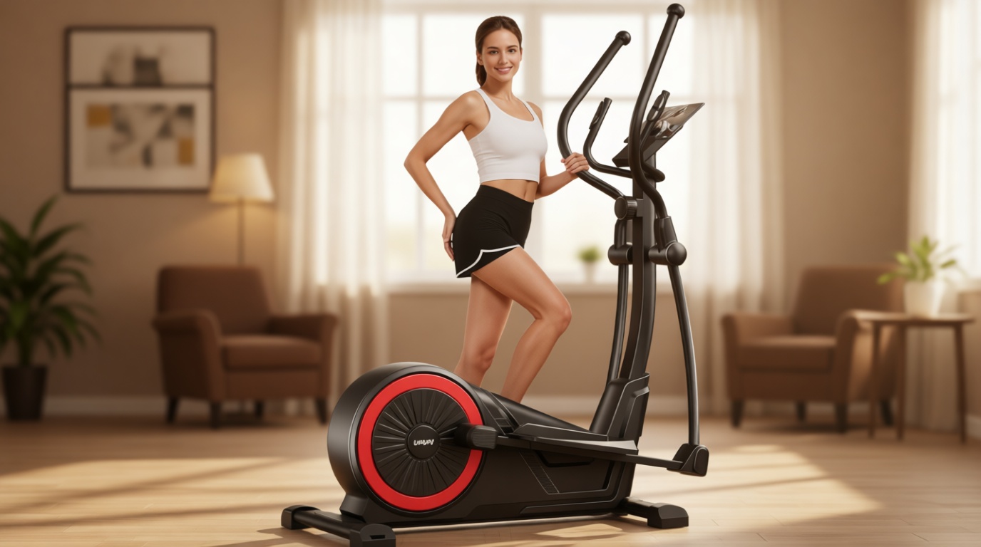 Elliptical Exercise Machine with 15.5" Stride & Heart Rate Grips,Ultra Silent Magnetic Elliptical Machine for Home with 16 Levels Resistance and LCD Monitor,400 LBS Weight Capacity