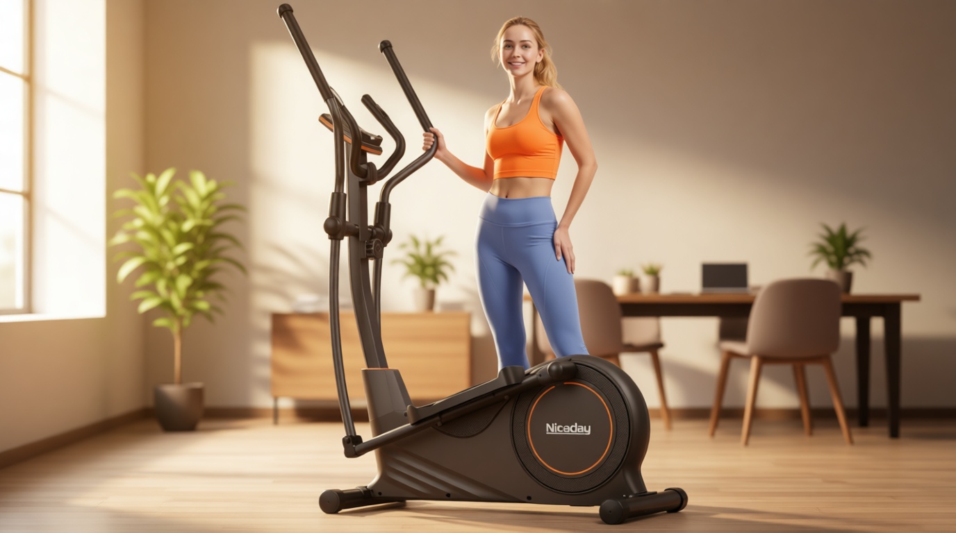 Niceday Elliptical Exercise Machine, Elliptcal Machine for Home, 15.5IN&16IN&20IN Stride Elliptical Machine, 500LBS Loading Capacity, Elliptcal Training Machine with 16 Level Resistance