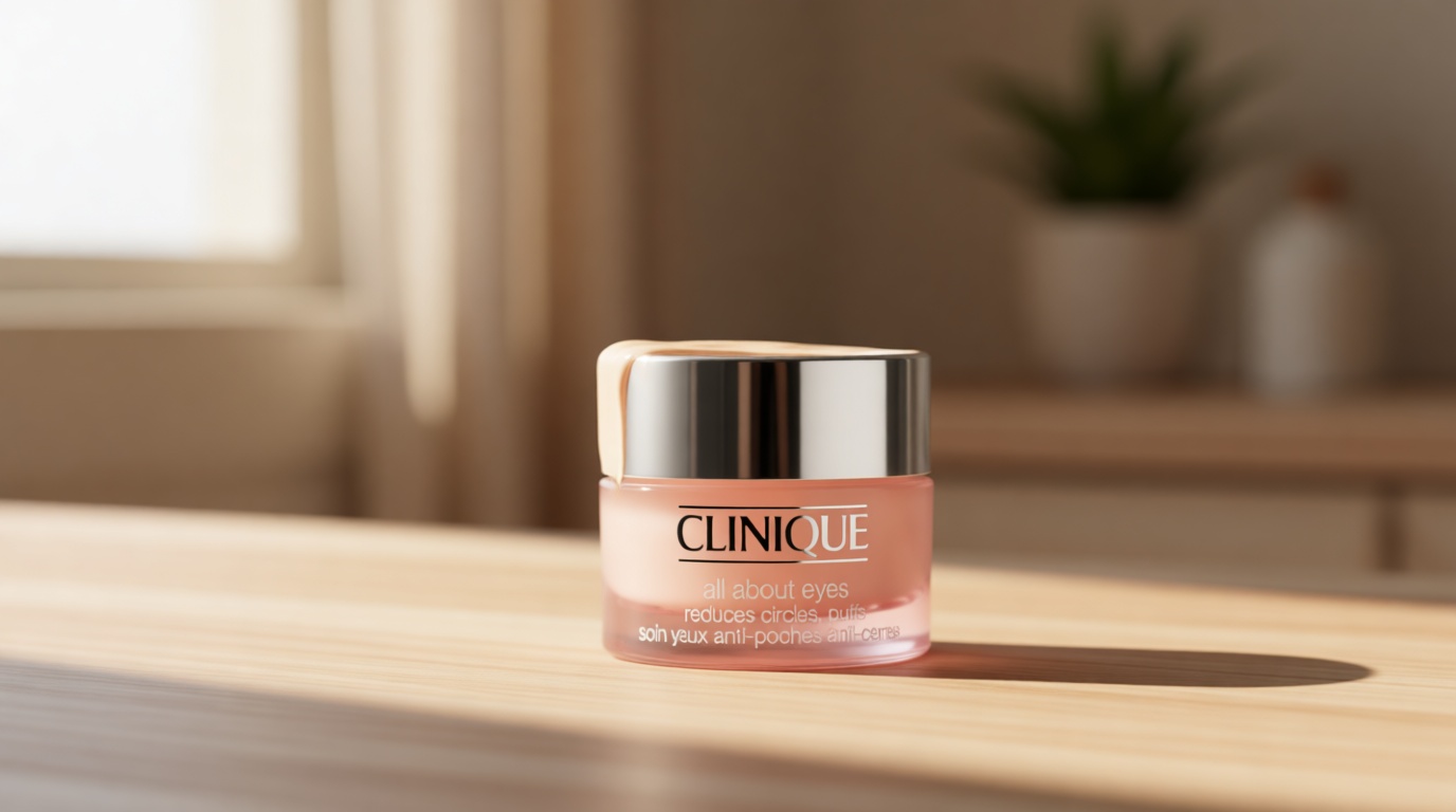 Clinique All About Eyes Lightweight Eye Cream With Vitamin C | Hydrating, Brightening, Depuffing + Dark Circle Reducing, Mini Travel Size, 0.5 Ounce