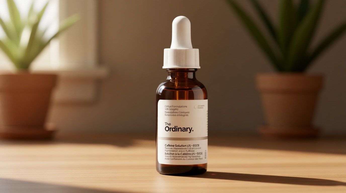 The Ordinary Caffeine Solution 5% + EGCG, Depuffing Eye Serum for Dark Circles and Tired Eyes