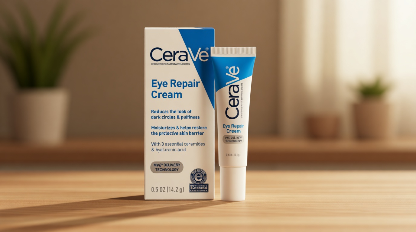 CeraVe Eye Repair Cream, Under Eye Cream For Puffiness And Bags Under Eyes, Hyaluronic Acid + Niacinamide + Marine Botanical Complex, Oil Free & Opthalmologist Tested